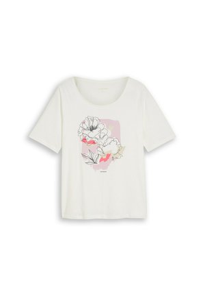TOM TAILOR, TOM TAILOR T-SHIRT PLUS SIZE - T-SHIRT MIT PRINT - Camiseta estampada - whisper white