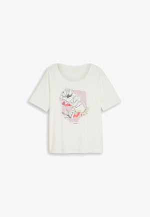 TOM TAILOR, TOM TAILOR T-SHIRT PLUS SIZE - T-SHIRT MIT PRINT - Camiseta estampada - whisper white