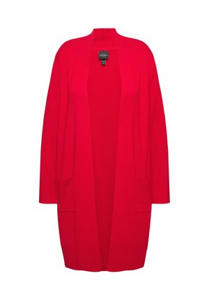 Ulla Popken LONG OPEN FRONT SWEATER - Kardigan - salsa melange