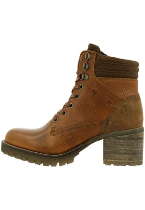 Cowboy/biker ankle boot - tan cognac