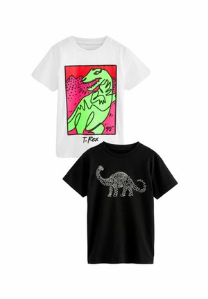 GRAPHIC SHORT SLEEVE 2 PACK STANDARD - T-Shirt print - black white dino