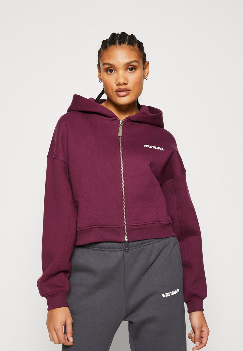 WRSTBHVR ROONI HOODED ZIP JACKET Sweatjacke grape wine/bordeaux