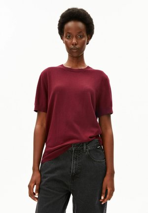 ARMEDANGELS, FINE KNIT - T-shirt print - velvet red
