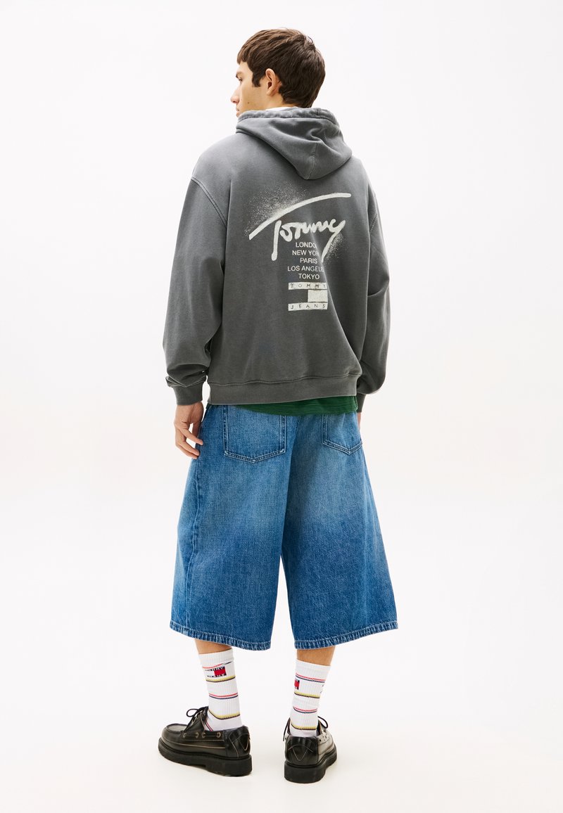 Tommy Jeans RLX NEON WSHD SIGN HD EXT - Φούτερ με κουκούλα - black