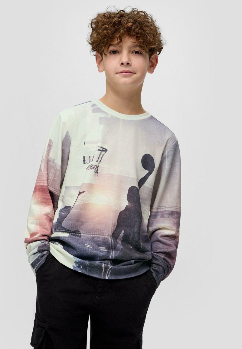 s.Oliver MIT ALLOVER-FOTO-PRINT - Sweatshirt - ecru