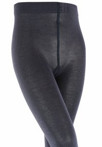Schwarze gestrickte Leggings mit strukturiertem Finish, ausgestattet mit einem breiten Taillenbund und einer glatten Konturform für Komfort und Passform.