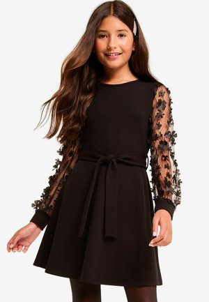 FLOWER SLEEVE - REGULAR FIT - Koktailové šaty/večierkové šaty - black
