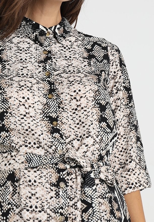 grey snake print shirt dress Karen Millen Grey Snake Print Mini Dress