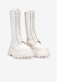 Bosanova CON CORDONES - Botas con plataforma - beige