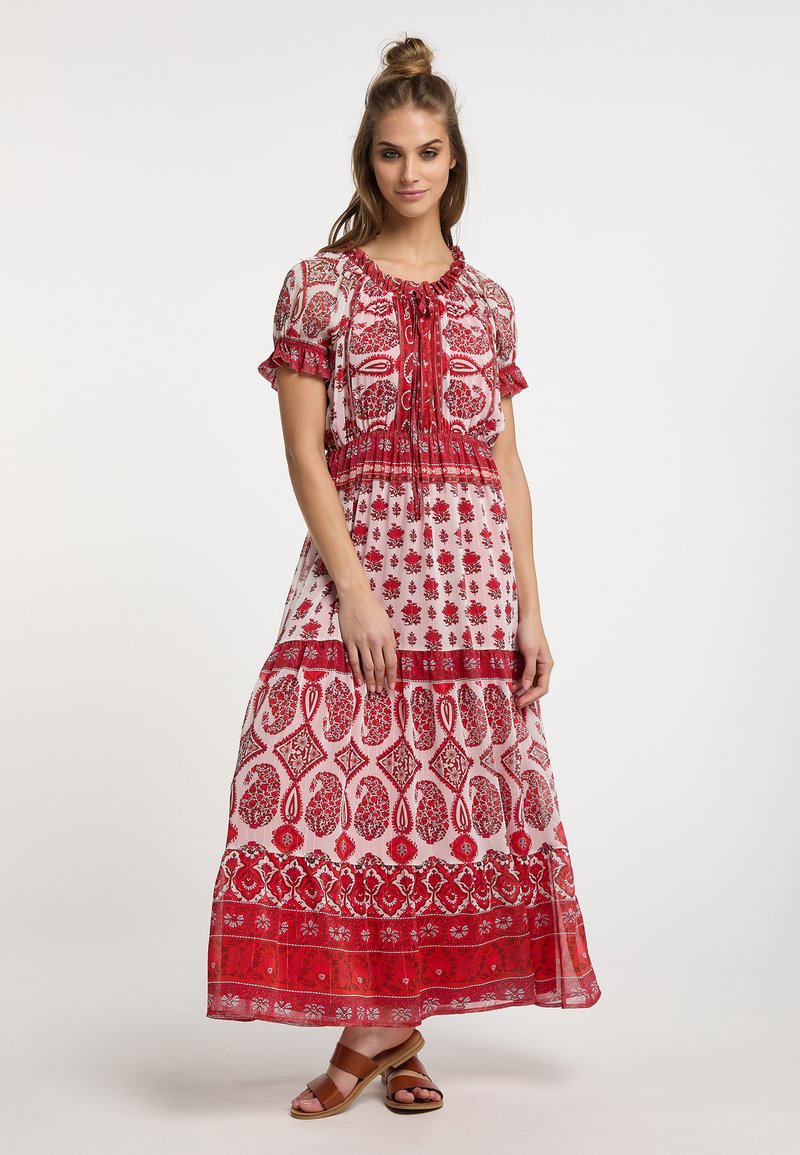 usha WITH ALL-OVER PRINT - Maxi dress - rot mehrfarbig/multi-coloured -  Zalando
