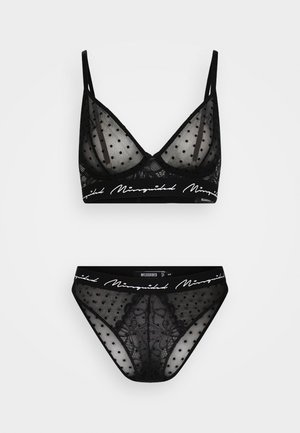 SCRIPT SPOT TRIANGLE BRA & BRAZIL BRIEF SET - Triangle bra - black