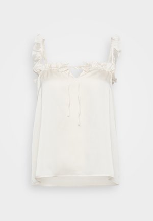 Lindex TOP PYJAMA CAMISOLE - Pyjamasoverdel - white