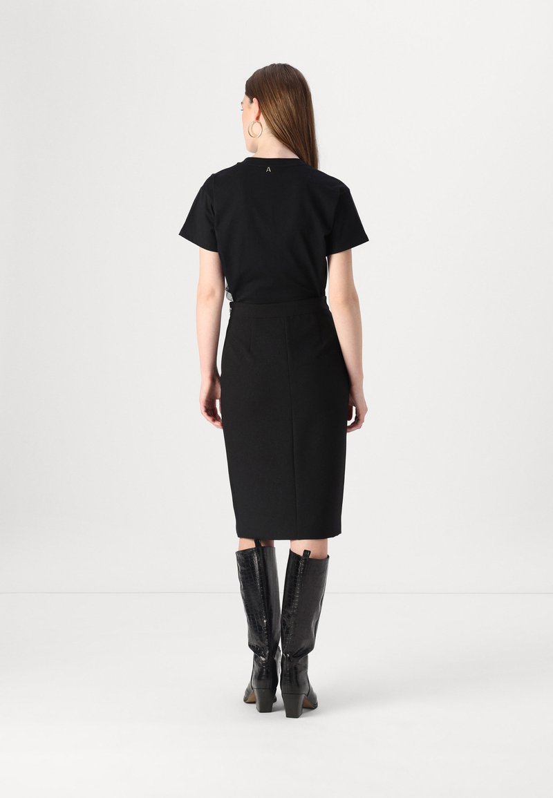 Gonna A Ruota Belsira Nero – Vita Alta, Lunghezza Al Ginocchio, In Jersey Elasticizzato, Taglie XS-3XL