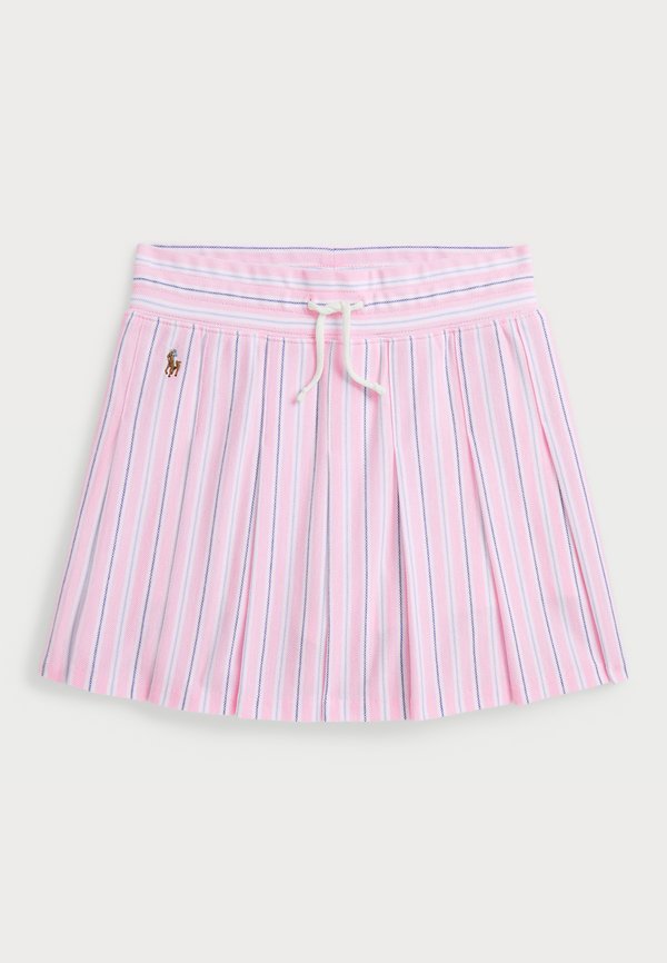 STRIPED PLEATED OXFORD MESH SKORT - A-line skirt