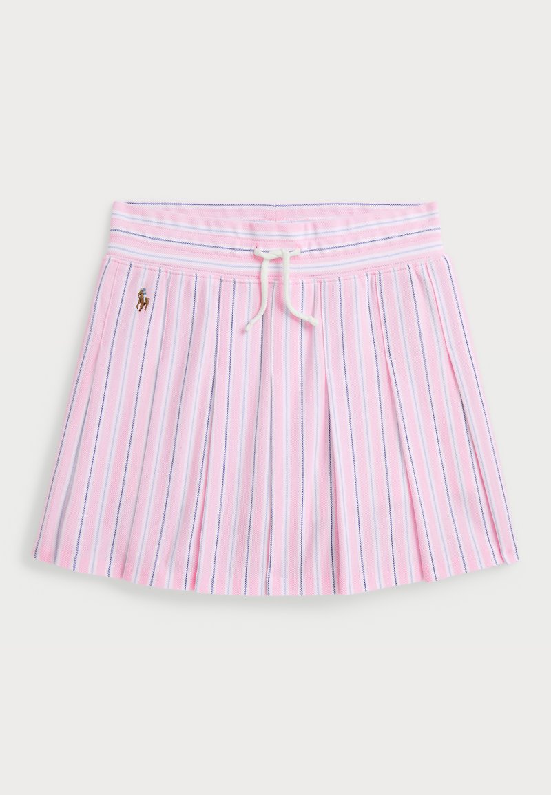 Polo Ralph Lauren - STRIPED PLEATED OXFORD MESH SKORT - Falda acampanada - light pink, Ampliar
