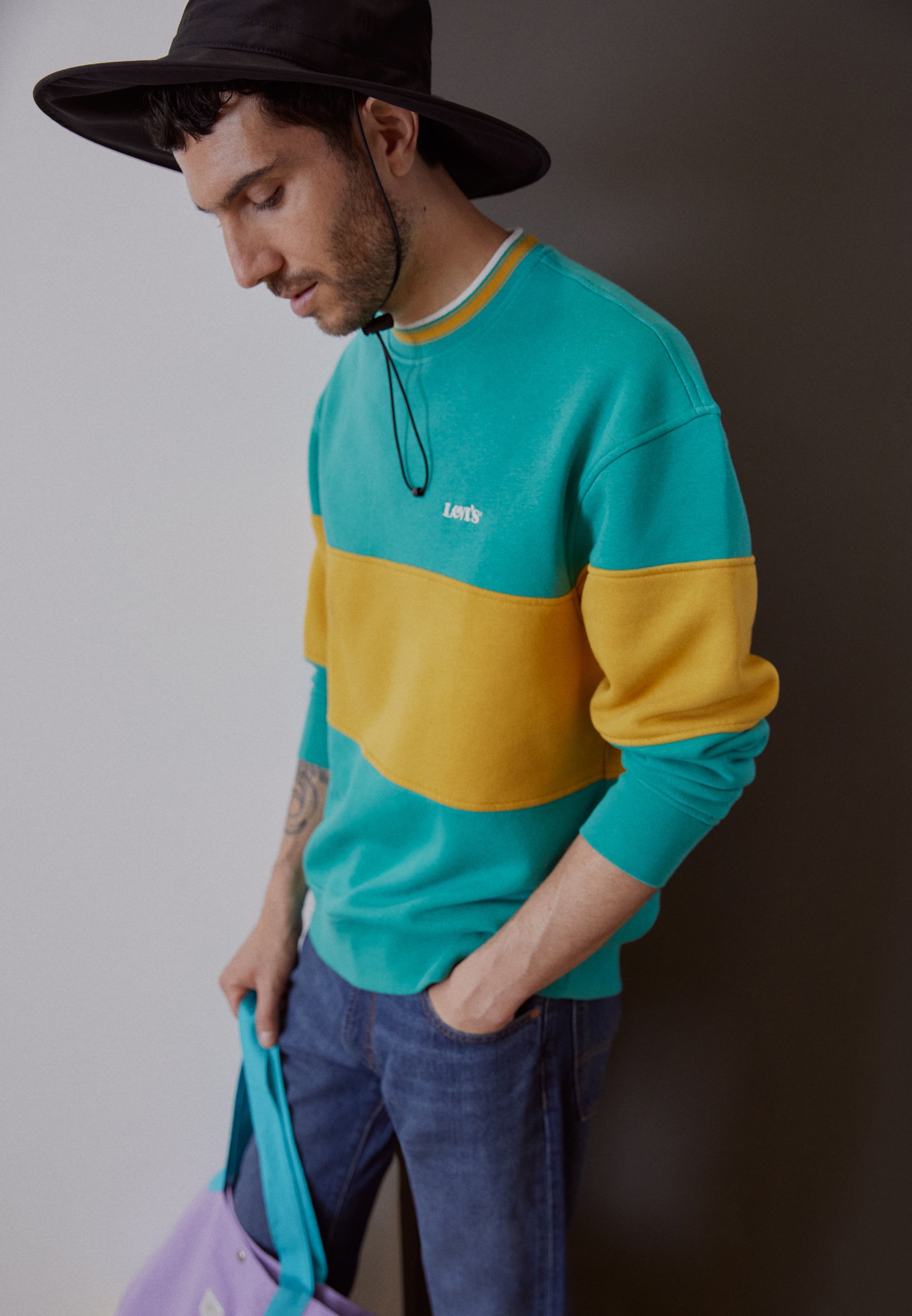 Levi's® COLOR BLOCK TIPPED CREW - Sudadera - alhambra/verde - Zalando.es
