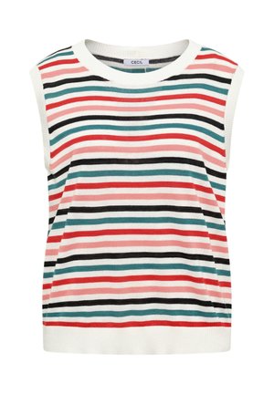 Cecil, SLEEVELESS JUMPER WITH ROUND NECK AND STRIPES - Débardeur - raw sand beige