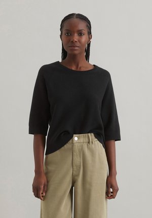Marc O'Polo DENIM ROUND NECK - Jumper - black