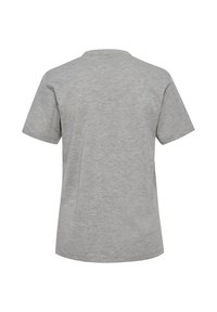 Grå kortærmet t-shirt lavet af blødt stof, med rund hals og en enkel, ren skæring uden synlige logoer eller udsmykninger.
