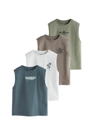 Next, LOOSE FIT - 4 PACK TANK VEST - Top - light grey brown charcoal khaki
