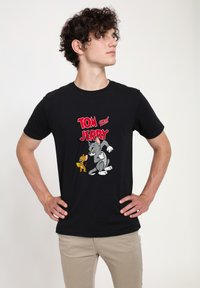 Henry Tiger TOM AND JERRY CHEESE GRAPHIC - Triko s potiskem - black