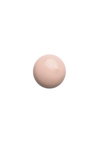 Objet lisse et rond de couleur rose pâle, avec une finition brillante et un reflet subtil décentré. Aucun motif ni design visible.