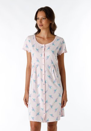 Camicia da notte - rosa stampa lavanda
