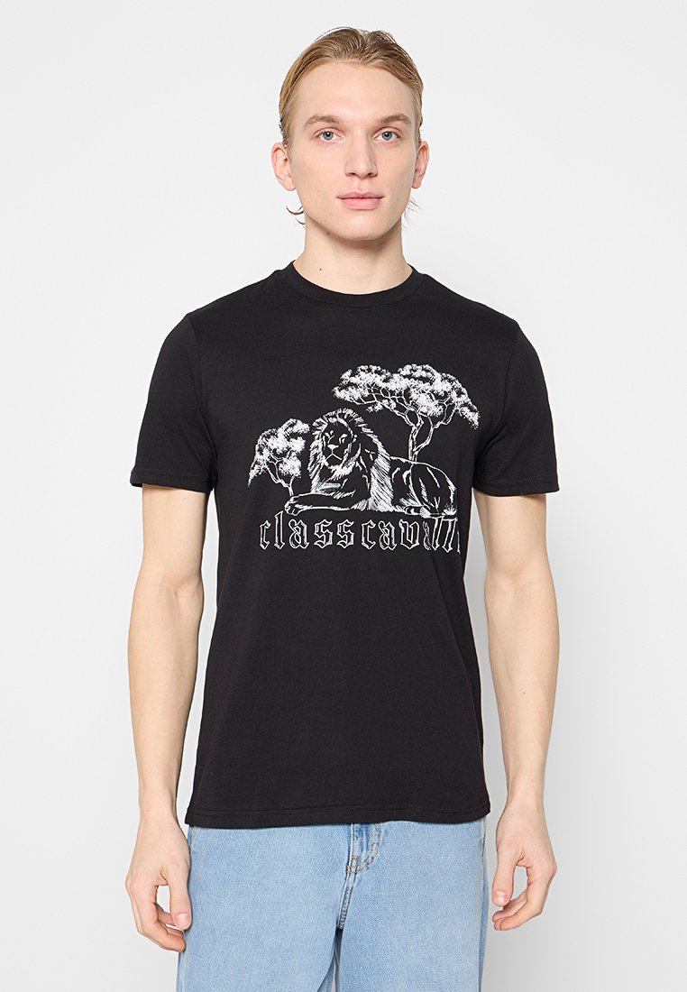 Cavalli Class T-shirt print zwart