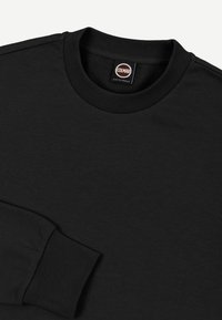 Sort langærmet crewneck-sweatshirt med ribstrikkede manchetter og krave, med et Colmar Originals-mærke indeni halskanten.