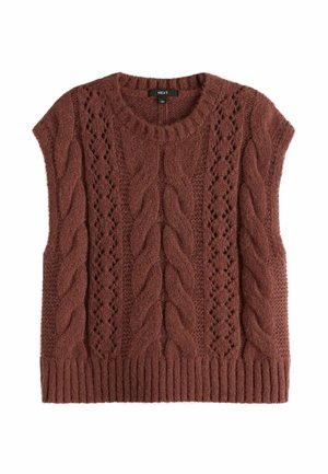Next, POINTELLE CABLE KNITTED TANK - T-shirts print - rust brown