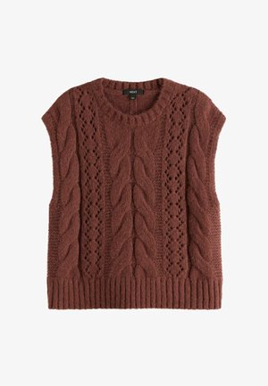 Next, POINTELLE CABLE KNITTED TANK - T-shirts print - rust brown