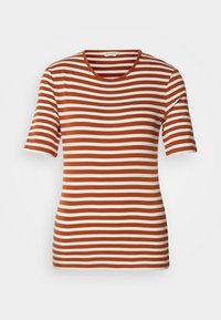SLIM STRIPED - Marškinėliai su spaudiniu - rusty brown