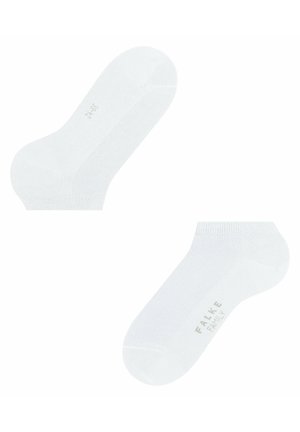 Weiße Knöchelsocken aus weichem, leichtem Material. Mit glatter Textur, nahtlosem Zehenbereich und dezentem Markenlabel.