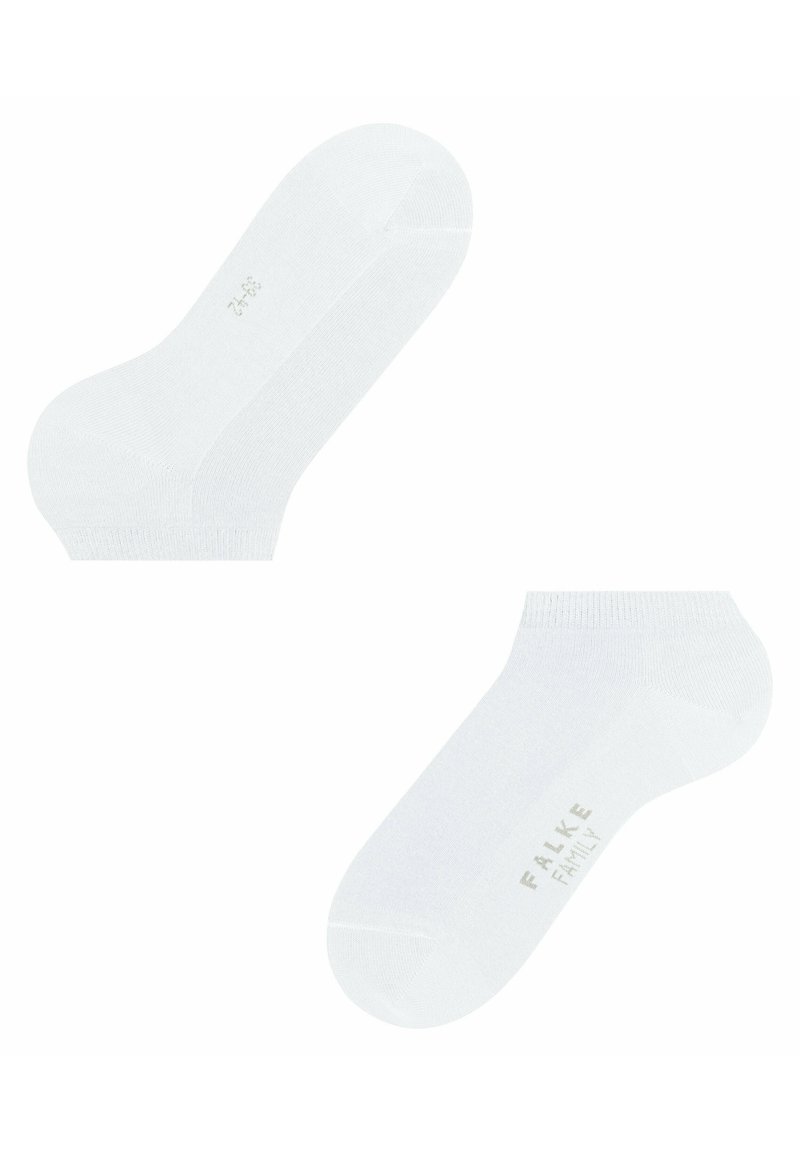 Weiße Knöchelsocken aus weichem, leichtem Material. Mit glatter Textur, nahtlosem Zehenbereich und dezentem Markenlabel.