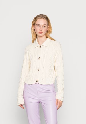 BUTTON DETAIL COLLAR CARDIGAN - Cardigan - off white