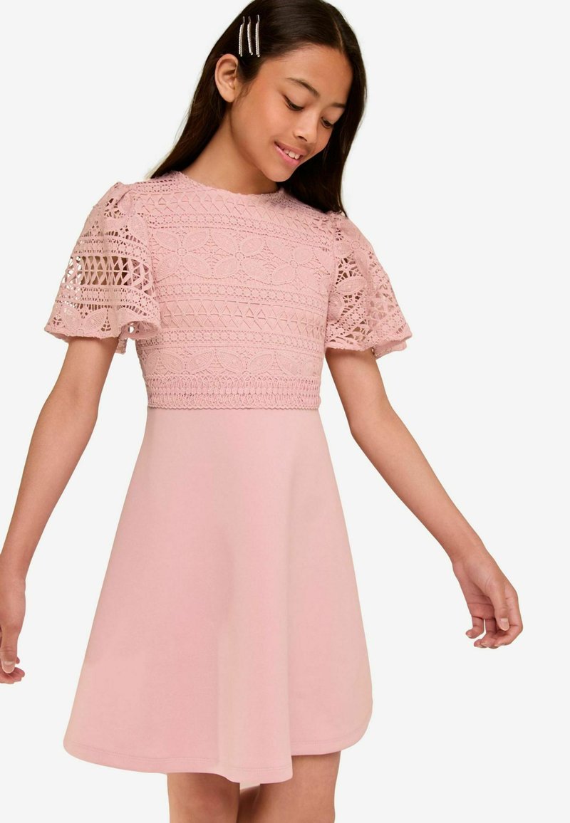 Lipsy FLUTTER SLEEVE - REGULAR FIT - Trikotāžas kleita - pink n
