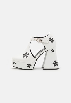 PLEASE DON'T GO PLATFORM - Zapatos de plataforma - white/black