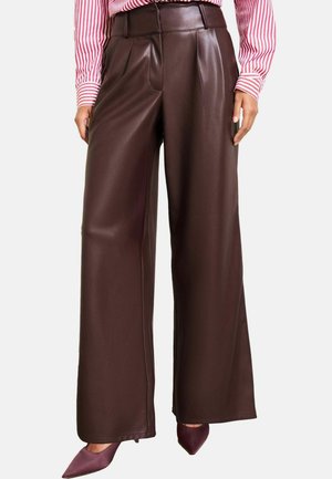PLEATED - WIDE   - Nohavice - berry red