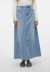VMRIVA LANGER  - A-lijn rok - light blue denim