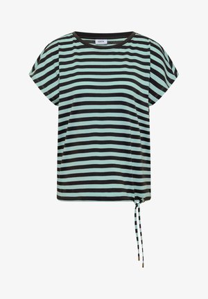 Cecil, T-SHIRT MIT BOAT NECK UND STREIFEN - Triko s potiskem - raw khaki