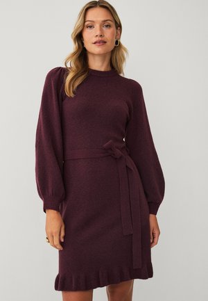 Ellos Collection, STRICKKLEID MIT BALLONÄRMELN - Strickkleid - dark red