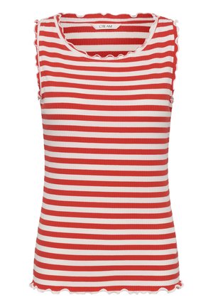 Cream, CRRIBBA STRIPE TOP - Débardeur - flame scarletred white stripe