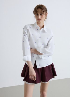 Calliope, CAMICIA TINTA UNITA - Button-down blouse - bianco ottico
