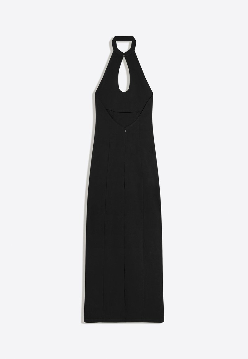bershka high neck jersey dress HALTERNECK - MIDI - Day dress - black ld9/22/25