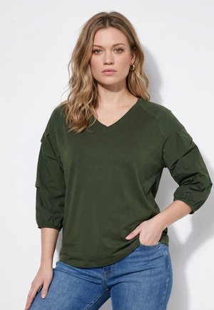 Ulla Popken, Camiseta de manga larga - dark khaki