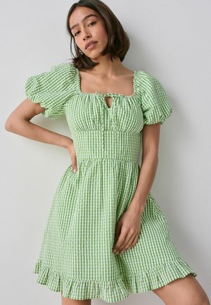 TALL FIT - PUFF SLEEVE MILKMAID - Kasdienė suknelė - green gingham