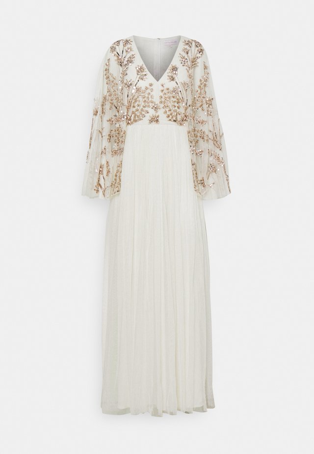 KIMONO SLEEVE EMBELLISHED DRESS - Galajurk - white