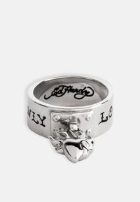 FLAMING HEART CHARM BAND RING - Prsten - silver-coloured