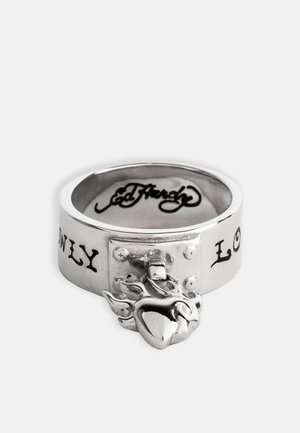 FLAMING HEART CHARM BAND RING - Bague - silver-coloured