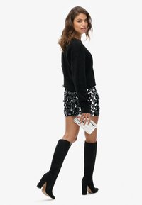 Superdry & Co SEQUIN DISC - Mini skirts  - silver black sequin